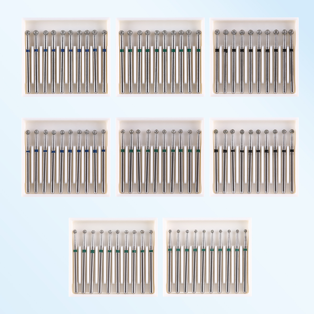 AZDENT Dental Diamond Bur FG Burs 1.6mm For High Speed Handpiece Length 25mm XL Type Ball Round Shape10pcs/Box