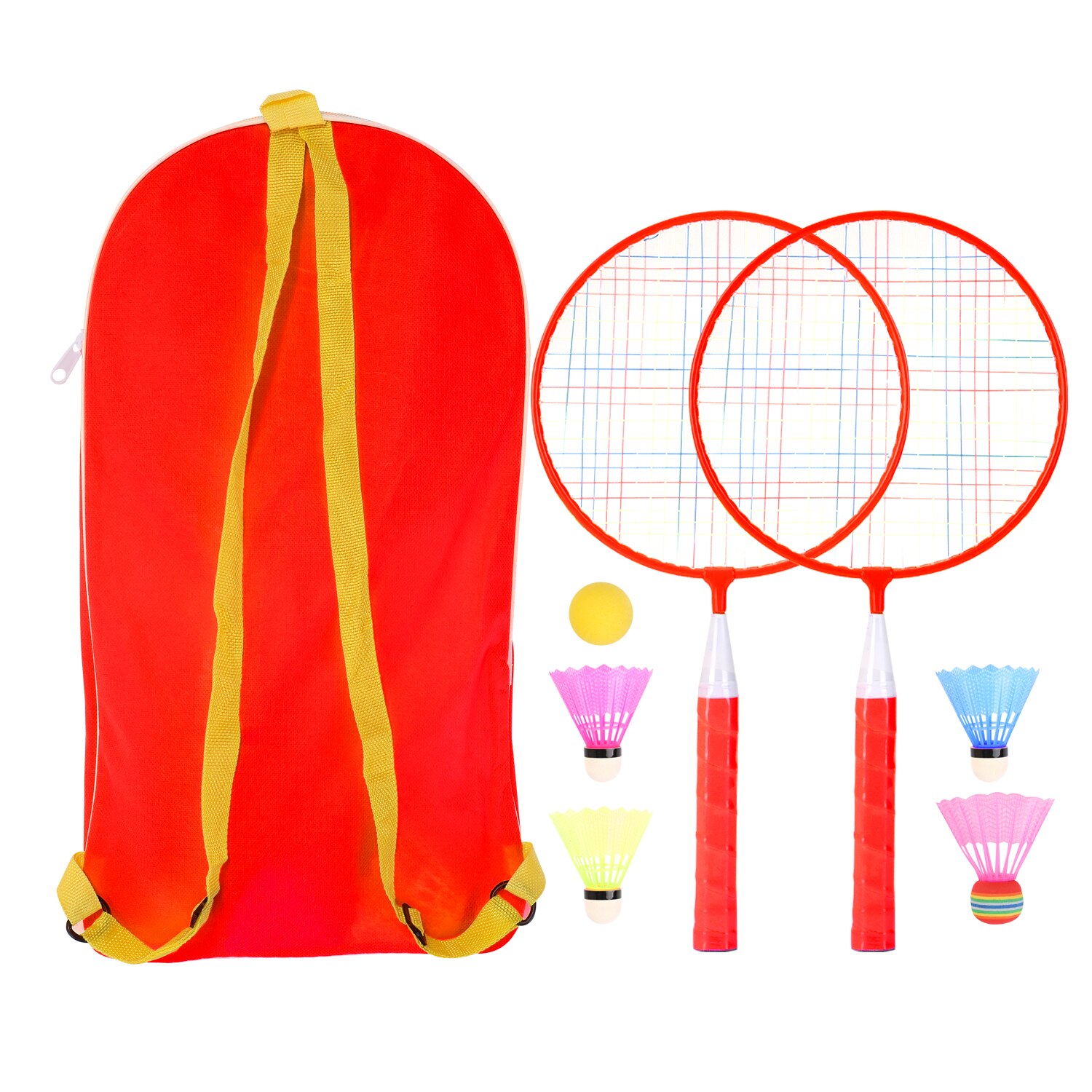 Raqueta de bádminton para niños, raqueta de bádminton , Set de raquetas para niños de interior/exterior: Rojo
