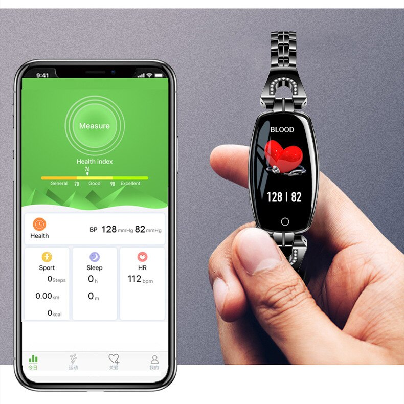 Lism H8 Smart Horloge Vrouwen Waterdicht Hartslag Monitoring Bluetooth Voor Android Ios Fitness Armband Smartwatch