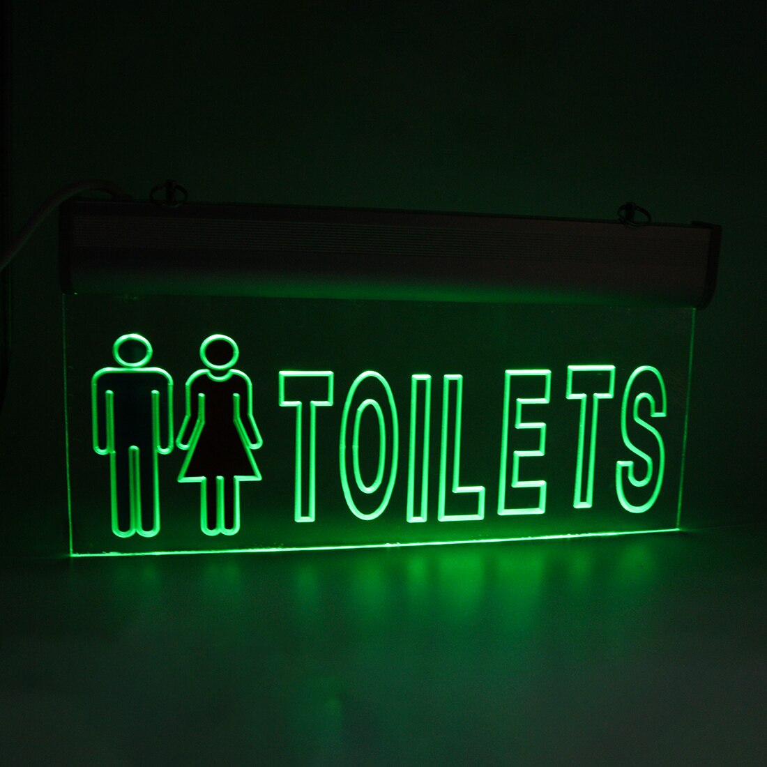 Lediary akryl brand nødudgang lys pil ned ad trappen toilet pilot lampe 220v 2w led overflade monteret loft væg lampe: Toilet