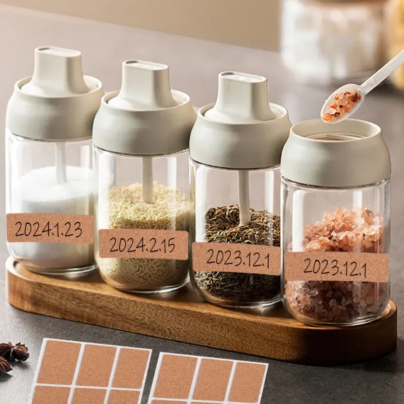 Eichenholz-Etiketten, Aufkleber, Lebensmittel, Gewürze, Flasche, Glas, Aufkleber, Kork, selbstklebend, Büro, leeres Etikett, Küche, Zuhause, Organizer, Anhänger