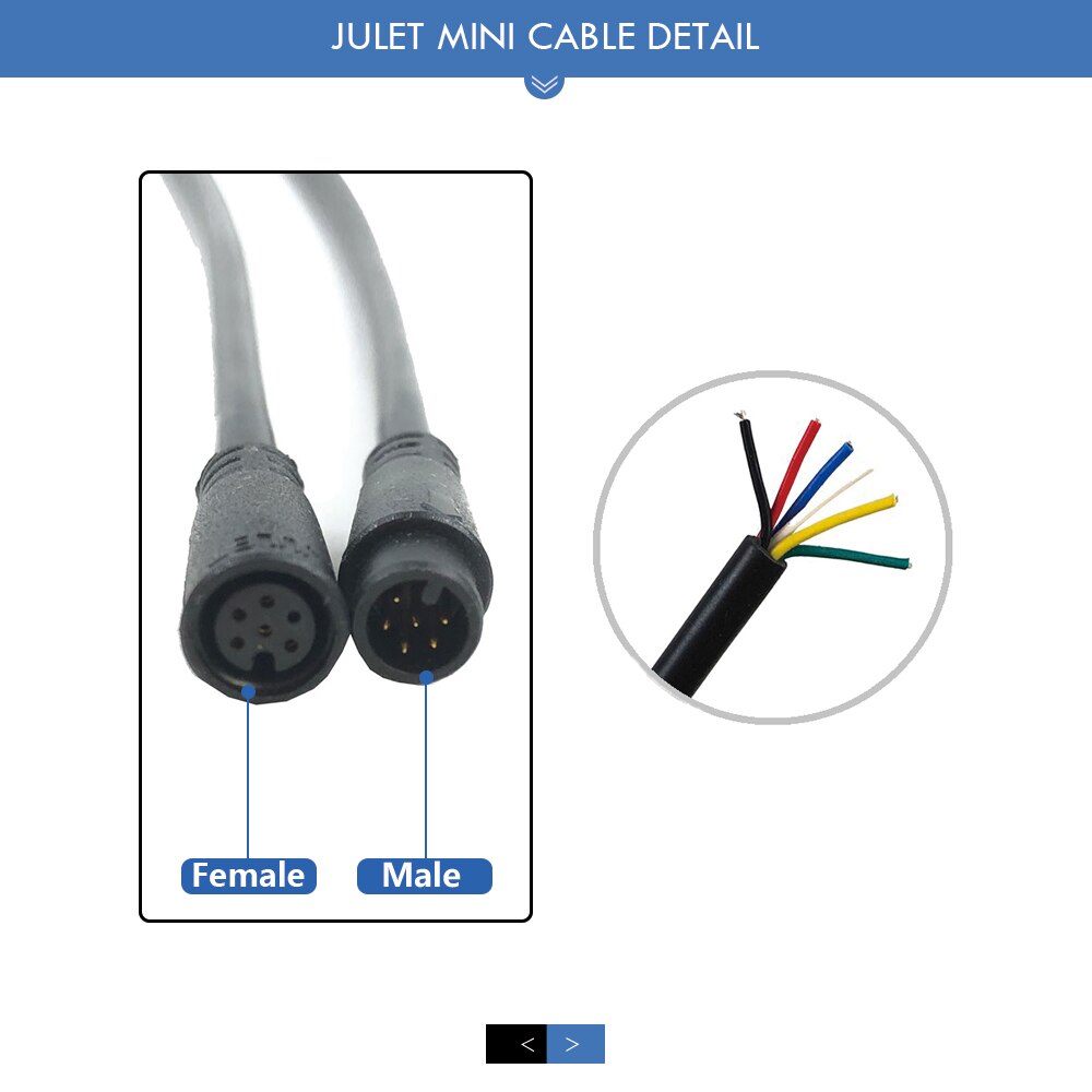 Julet Mini Connector 2 3 4 5 6 Pin Waterdichte Pulg Kabel Elektrische Fiets Ebike Verlengkabel Connector Voor Ebike onderdelen