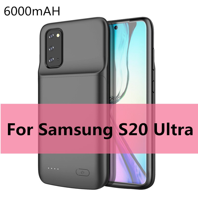 6000Mah Batterij Lader Case Voor Samsung S20 + S20 Ultra Externe Power Bank Voor Samsung Note 20 Ultra Schokbestendig opladen Cover: S20 Ultra