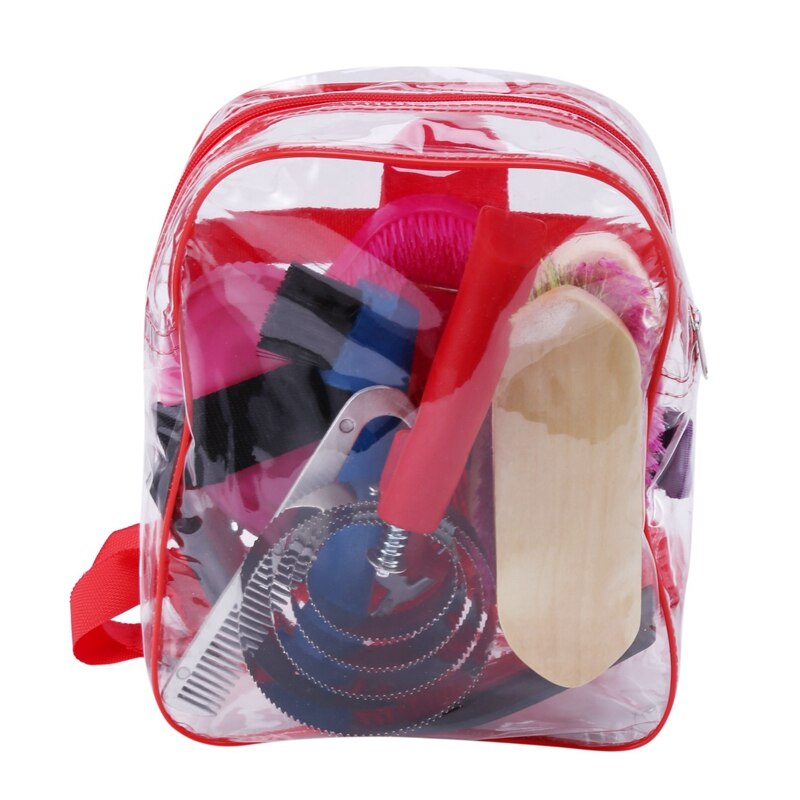 Juego de Herramientas de aseo para caballos, suministros de limpieza para el baño, peines para el pelo, cepillo de Curry para masaje, Kit de limpieza para el sudor, depurador: Default Title
