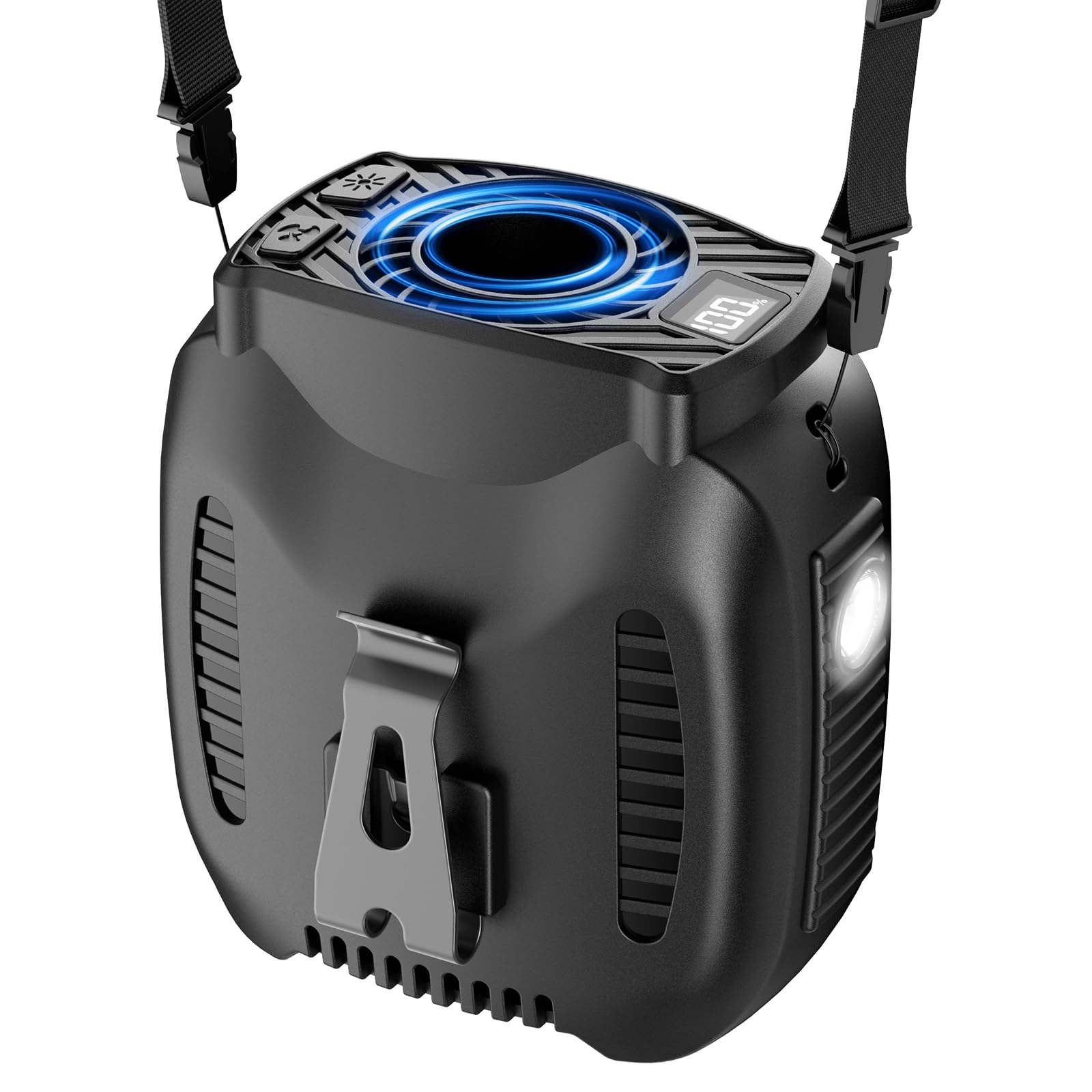 10000 mAh tragbarer Ventilator, wiederaufladbar, Taillenventilator mit bis zu 40 Stunden Arbeitszeit, freihändiger hängender Halsventilator, tragbarer Gürtelventilator