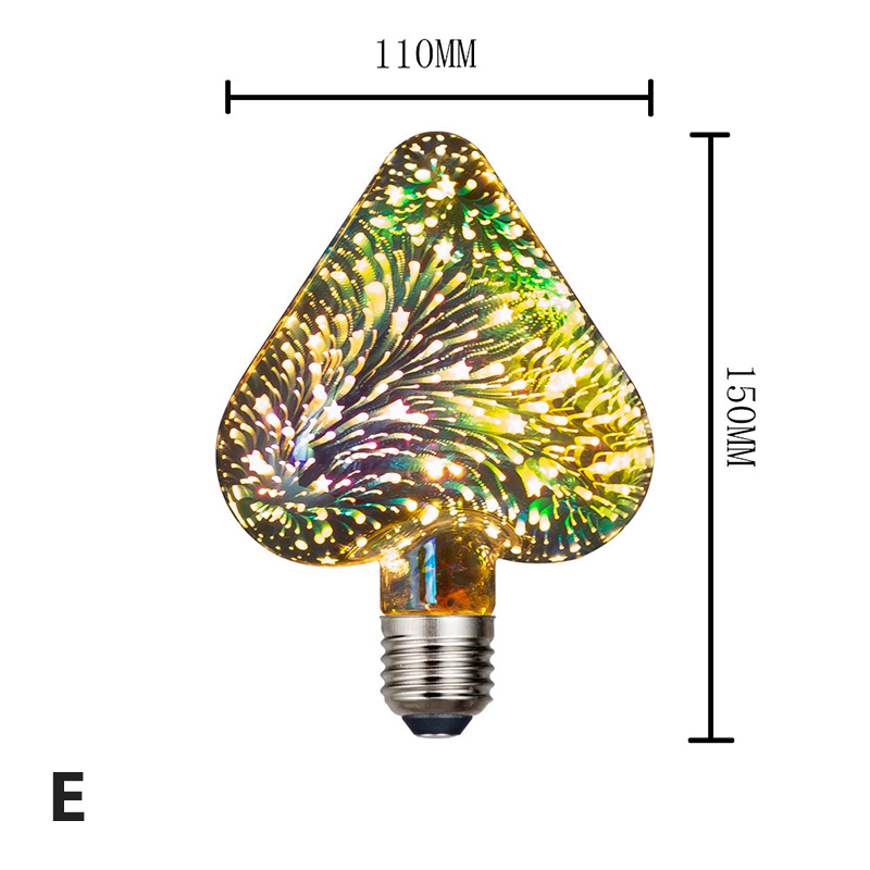 3D Decoratie Led Lamp E27 Lamp Ster Vuurwerk Lamp Nachtlampje: E