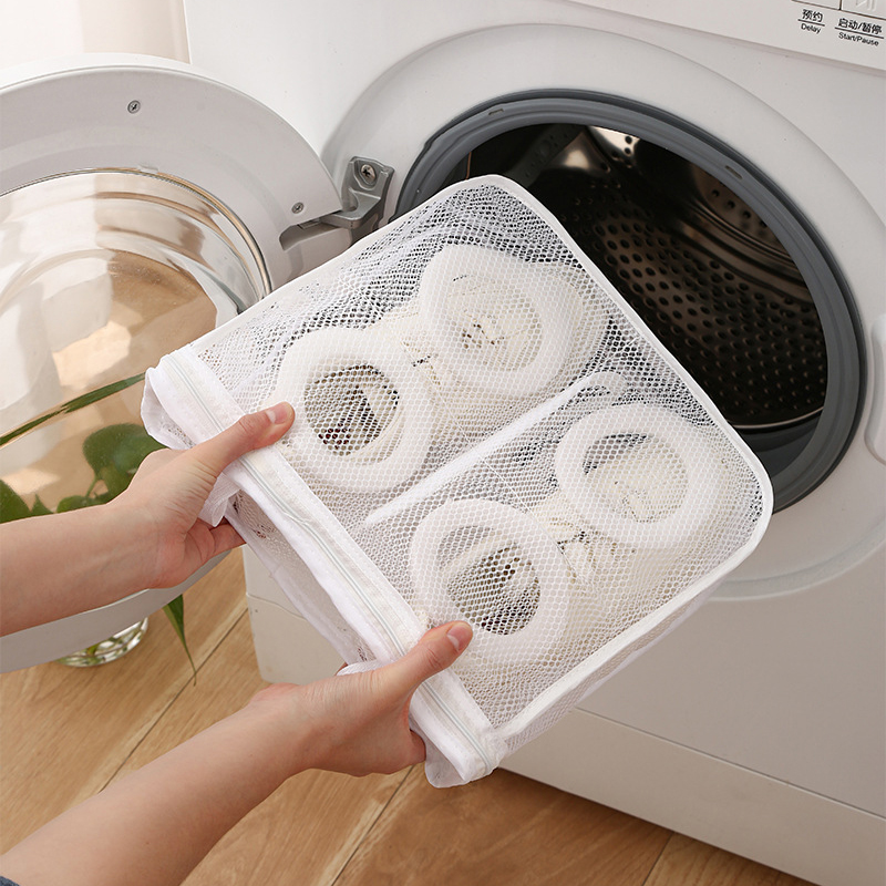 Sac à linge pour chaussures, filet grossier, pochette de rangement pour chaussures en toile , sac à suspendre pour baskets, manches de Protection de lavage, pantoufles, sacs de lavage,