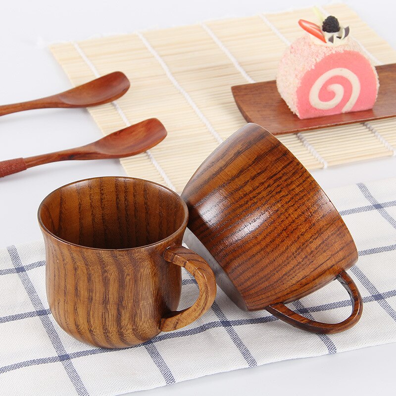 Japanischen Stil Holz Tasse Kreative Jujube Holz Isolierung Tee Tasse Holz Kaffee Tasse Trinken Tasse Kaffee Tasse & Untertasse setzt