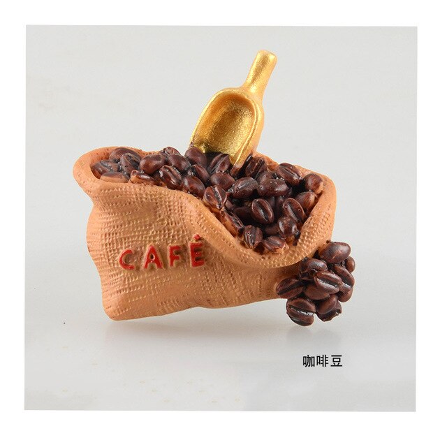 Accessoires créatifs pour café en 3D | Aimant pour réfrigérateur, dessin animé Moka, Pot de café en forme de tasse, Note magnétique, décoration par absorption et absorption: 6