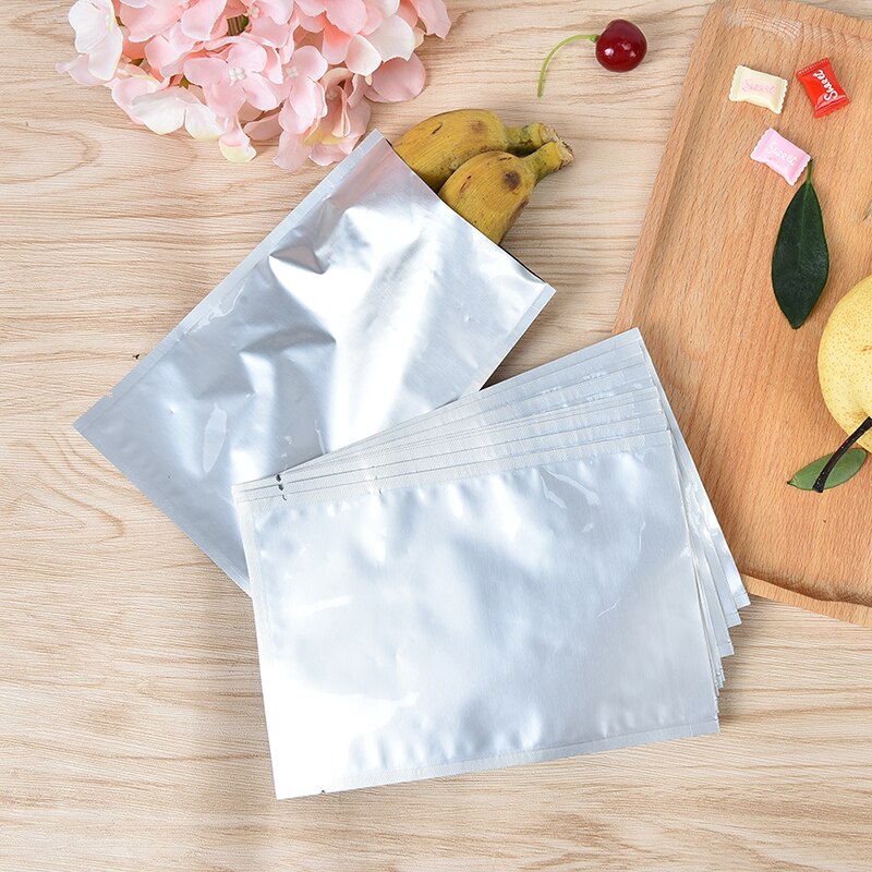 10pc Aluminum Foil Mylar Bags Silver Sealer Zipper Food Saver Bag Zip Lock Bag Packing Water Proof Stand Up Storage Pouches: S 12x18cm