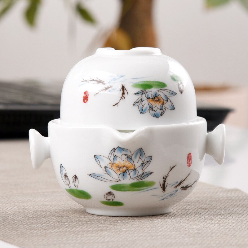 Tea set Include 1 Pot 1 Cup gaiwan,Beautiful and easy teapot kettle and teacup,Travel kettle