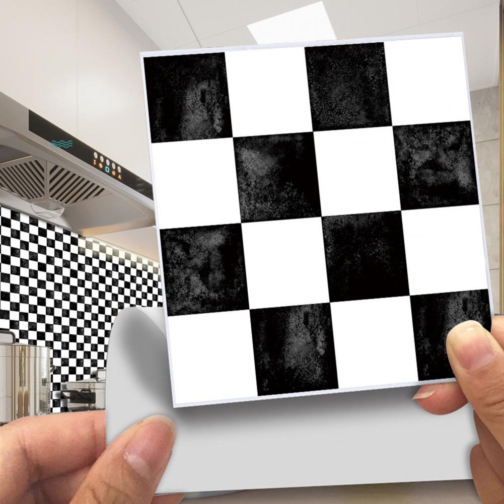 10Pcs 3D Mosaic Tile Stickers Strong Stickness Easy Clean Removable Square Wall Decal DIY 3D Waterproof Self-adhesive Tile Decal