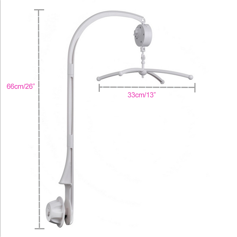 Pure White Baby Speelgoed Rammelaars Beugel Wieg Mobiele Bed Bbell Speelgoed Houder Arm Beugel