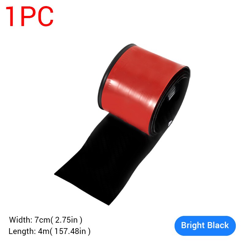 Auto Sticker 5D Koolstofvezel Auto Protector Sticker Voor Anti Scratch Auto Vinyl Voertuig Body Deur Rand Kofferbak Film Auto producten: 4Mx7cm Bright Black