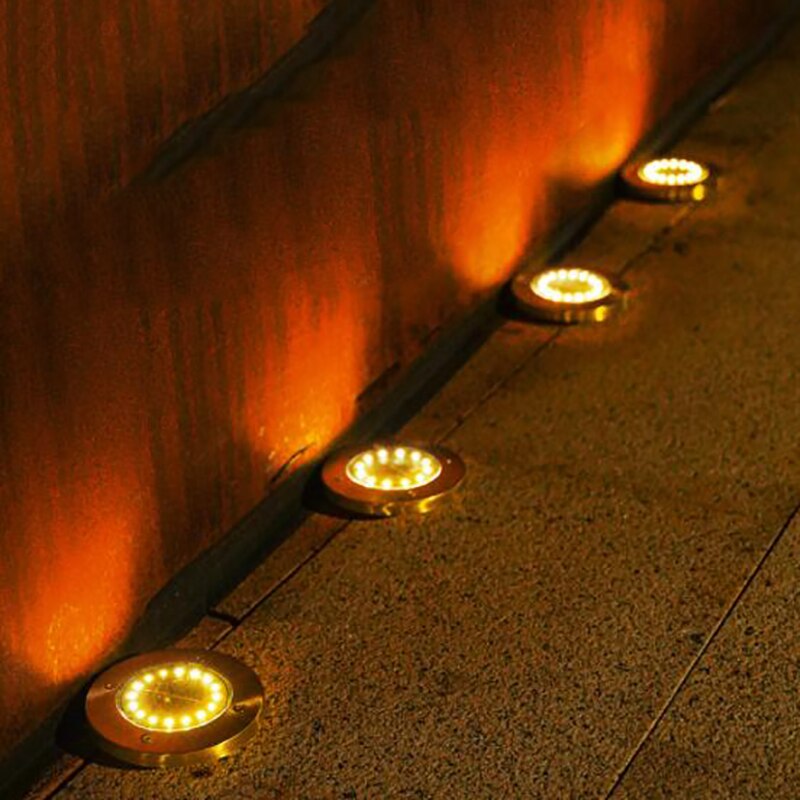 Led Solar Ground Tuin Licht Buiten Grond Begraven Trap Lamp Decking Oprit 12Pcs Led Solar Tuin Verlichting