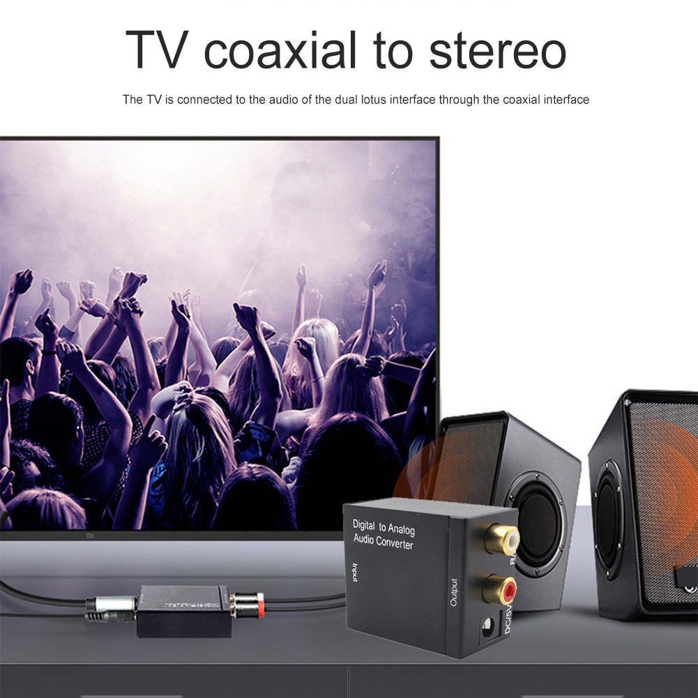 Optical Digital Stereo SPDIF Toslink Coaxial Signal to Analog Adapter Analog Converter Decoder Optical Cable USB-DC Power Cable