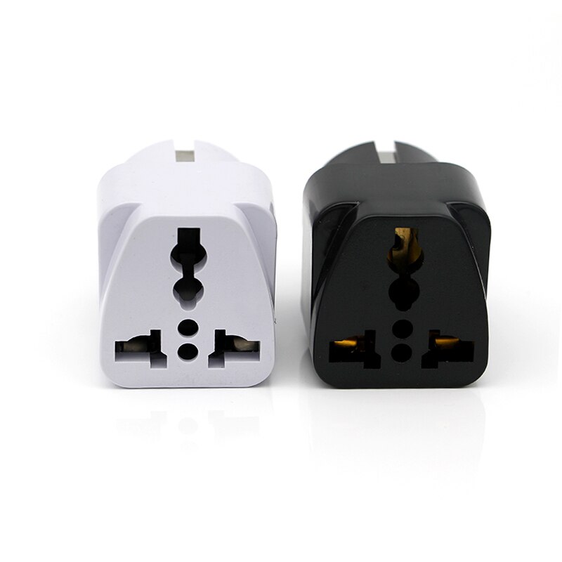 Utomlands resa och hem vit svart adapter elkontakt för eu europeisk socket converter passar italien frankrike spanien ryssland mm.