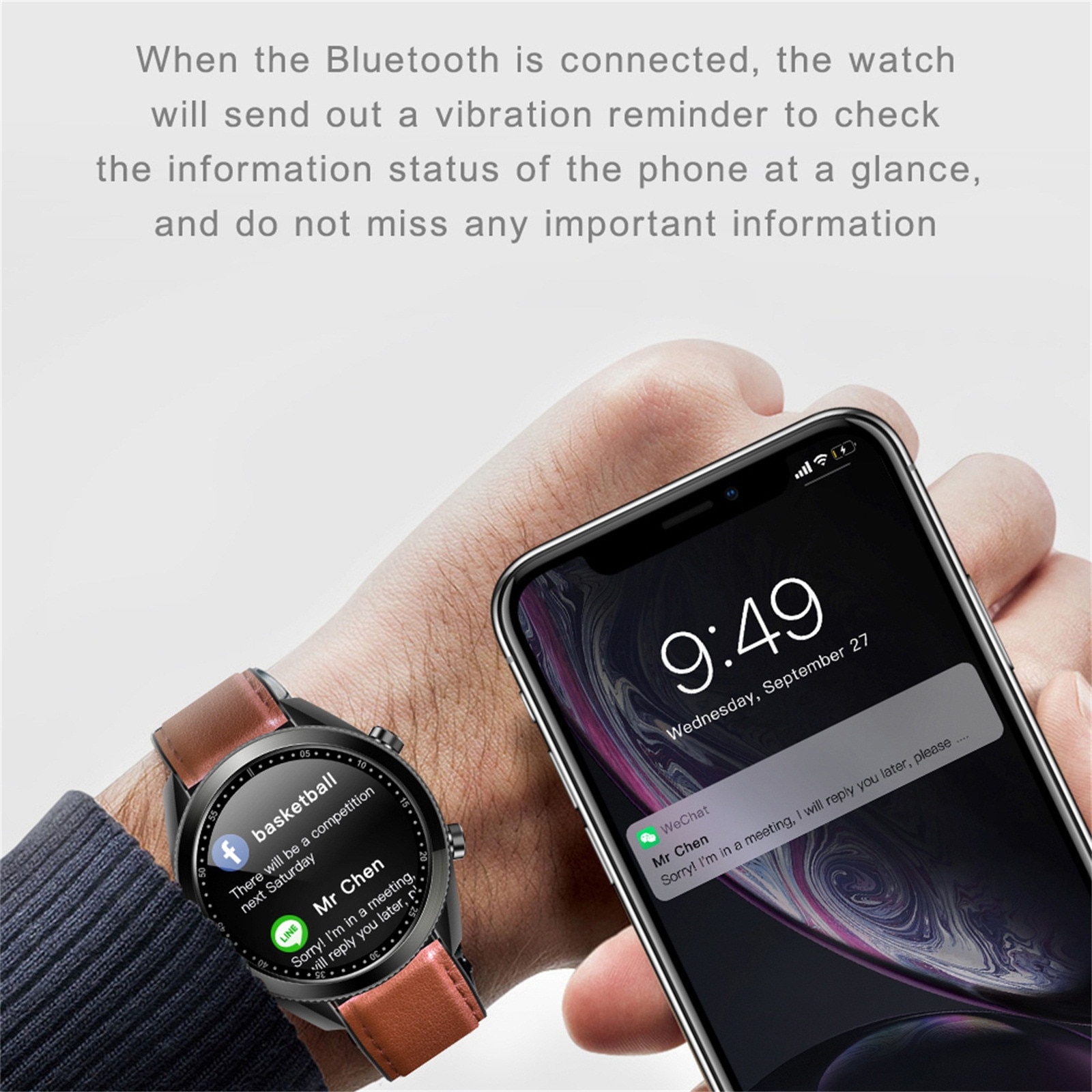BEHATRD Smartwatch - 1.28" Touchscreen - Fitness Tracker - Heart Rate Monitor - IP67 Waterproof