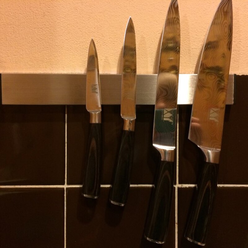 Magnetisk selvklebende 31cm lengde knivholder rustfritt stål 304 blokk magnet knivholder stativ for kniver