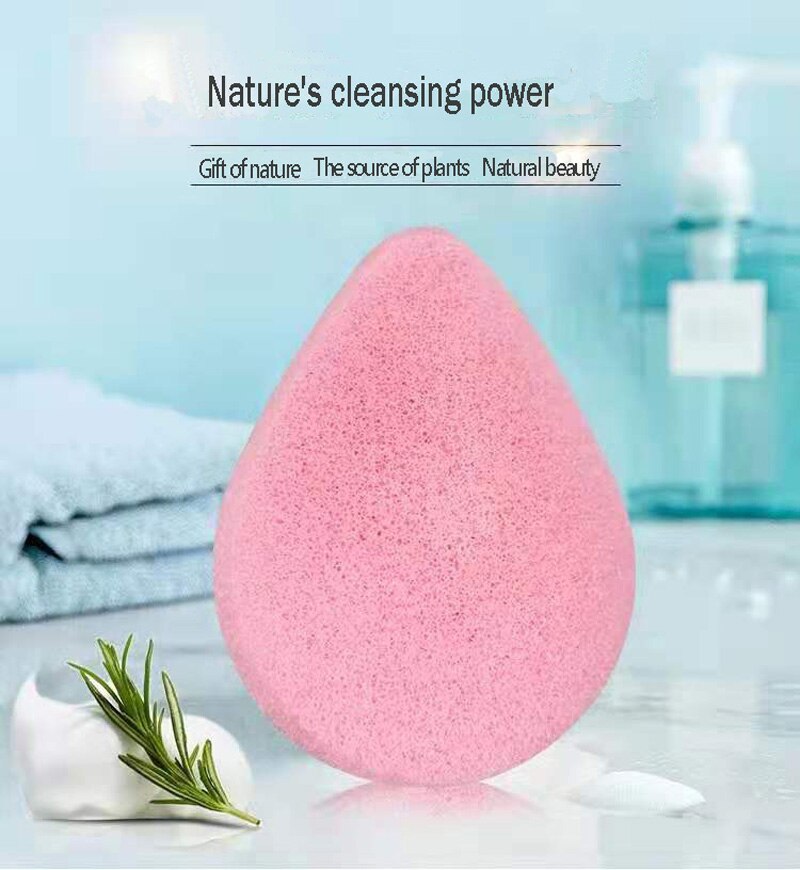 Forma de gota de agua esponja Natural Konjac Konnyaku cosmético Puff Facial piel de la cara limpiar esponja de maquillaje al por mayor herramientas de belleza