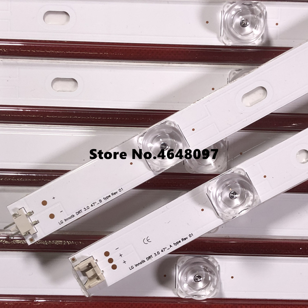 LED de tira para LG 47 "TV innotek DRT 3,0 47" 47LB6300 47GB6500 47LB652V 47lb650v LC470DUH 47LB5610 47LB565V 1SET = 8 Uds