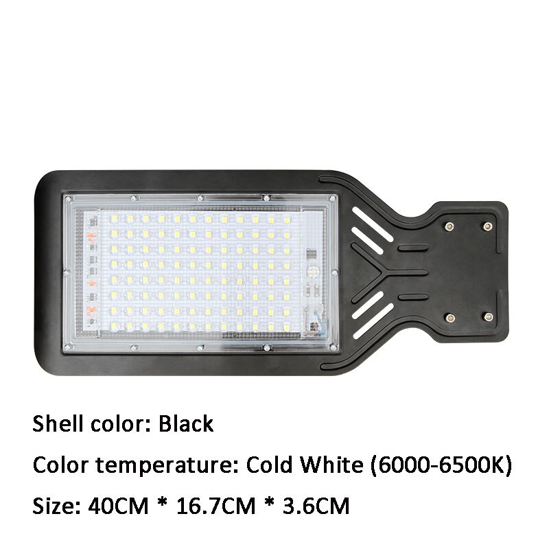 Ip65 led gadelys udendørs vandtæt 80w smd firkantet motorvej have parkeringsplads gård væglampe industriel belysning 220v: Sort