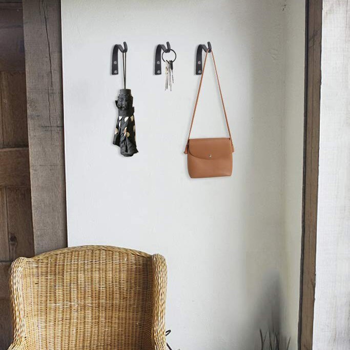 Hanging Basket Brackets Wrought Iron Wall Hooks for Planter Lantern Coat, Set of 4