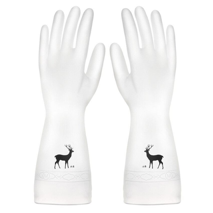 Guantes de goma para lavar platos, limpieza de ropa y comida: 01 / S