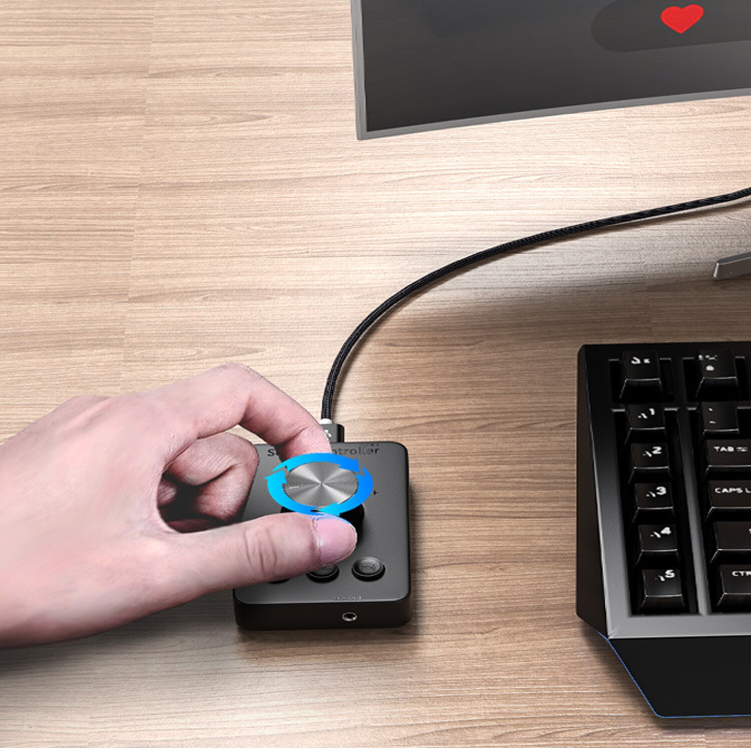 Manopola di controllo del Volume USB Controller dell&#39;altoparlante del Computer Bluetooth 5.1 uscita Audio da 3.5mm con riproduzione pausa salta funzione Mute