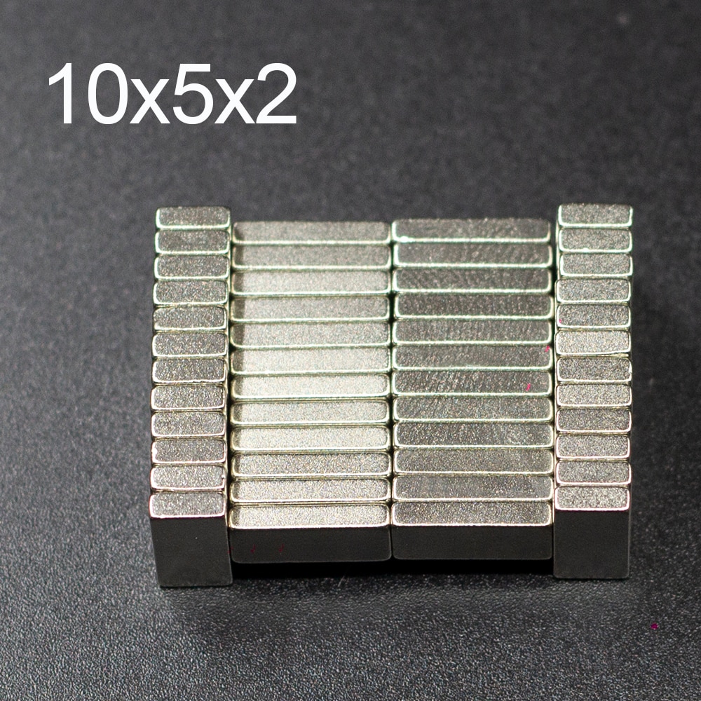 50/100/200 Stuks 10x5x2 Neodymium Magneet 10mm x 5mm x 2 n35 NdFeB Blok Super Krachtige Sterke Permanente Magnetische imanes