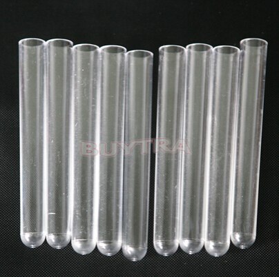 10 Pcs/Pack 12x100mm Transparent Clear Test Tubes Clear Plastic Test Tubes Lab Supplies