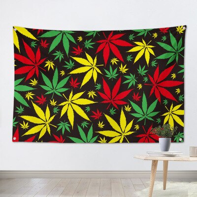 Reggaelöv jamaica rasta lejon hängande flagga banderoll musik rock heminredning väggkonst 4 gromments in corners 3*5ft 144cm*96cm: D / 3 x 5ft (96 x 144cm)