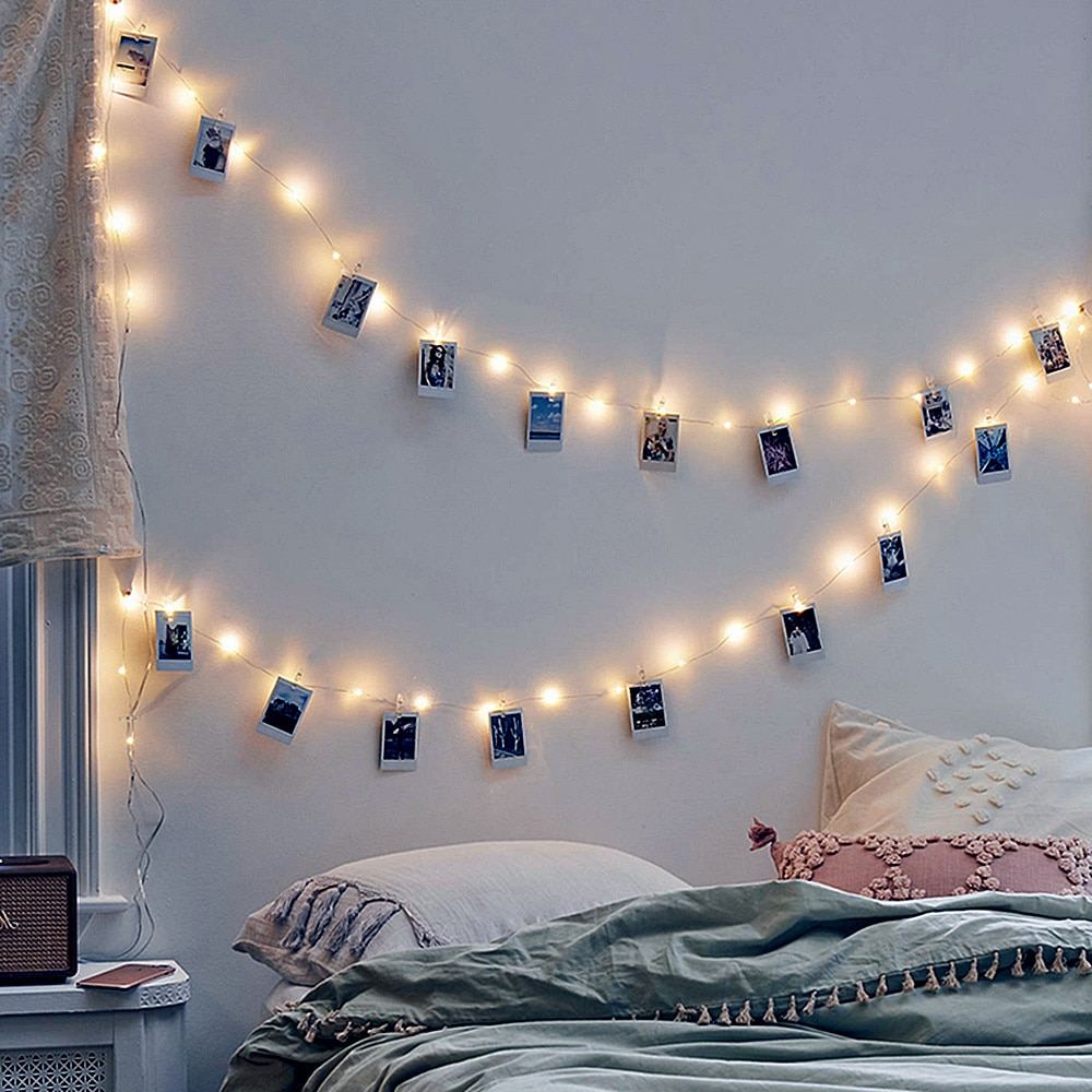 2m 5m 10m LED Garland Photo clip string lights powered by Battery USB fairy light Wedding Party lighting Home Decoration