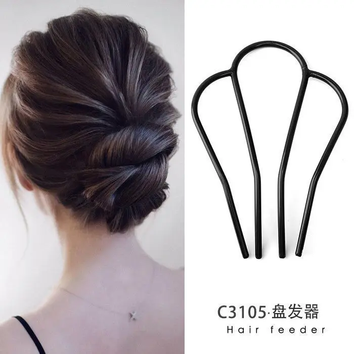 Peine de horquilla de estilo coreano para mujer, herramienta de peinado de Simple, horquilla trenzada, Clip de pelo rizado, adorno: Gris claro