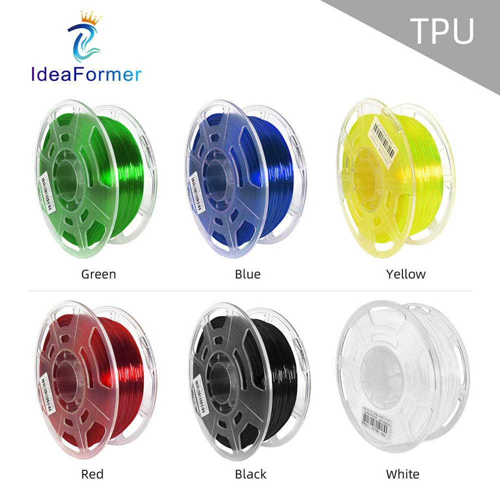 3D Printer Tpu Rubber Flexibele Printing Filament 0.8Kg Multicolor Transparante Spool 1.75Mm Elastische 3D Print Verbruiksartikelen Filamento