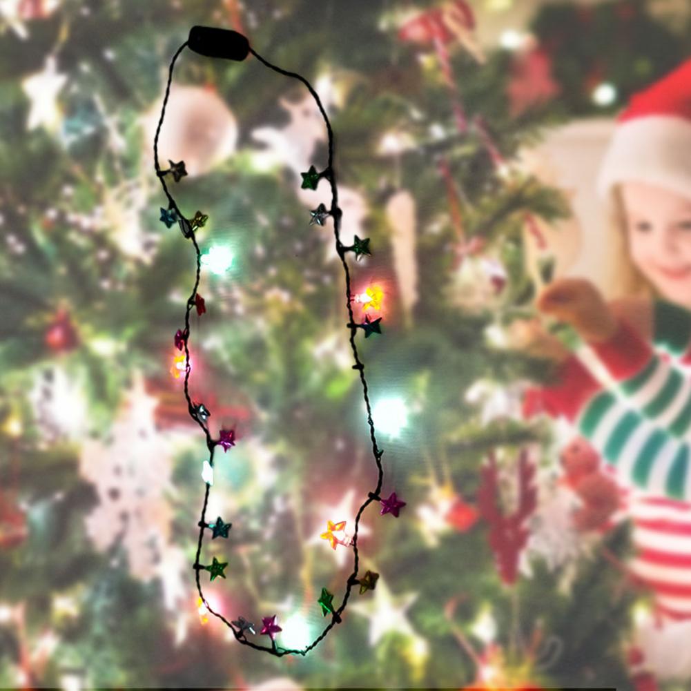 Collier lumineux en forme d&#39;étoile de noël, 86cm, 3D, LED, pour arbre de noël, chambre à coucher, décoration intérieure pour la maison, nouvel an