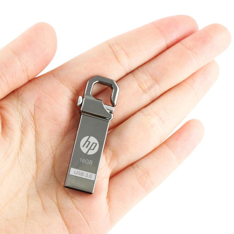 Unidad Flash USB de Metal HP 32GB 64GB DIY Pendrive X750W Cle USB 3,0 memoria Stick llave gancho de pulgar bloqueo Fles disco en llave