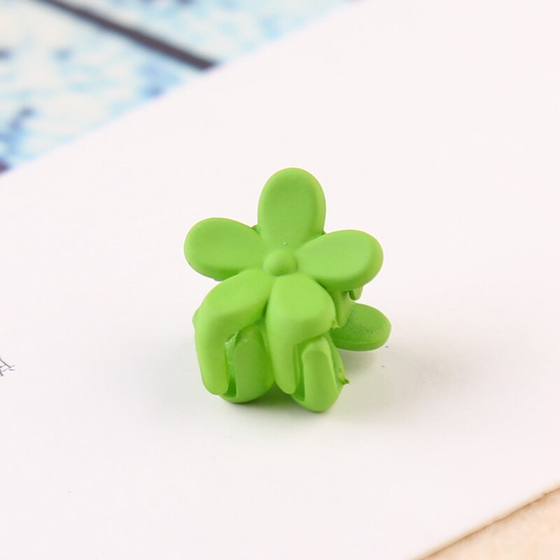 Clip pequeño gancho para el pelo para niña pequeña, 10 Uds., flor de Color caramelo, horquilla, accesorios para el cabello al por mayor: Verde