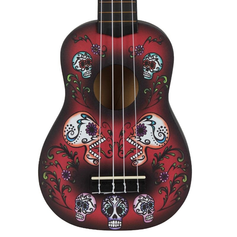 Irin 21 inch 15 frets sopraan ukelele uke 4 nylon snaren lindehout gitaar dolfijnpatroon universeel akoestisch instrument zwart + re