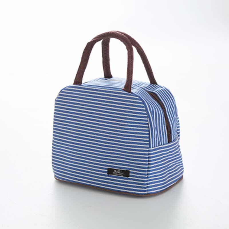 Bolsa térmica portátil a la , botella para bebé, bolsas de almacenamiento de alimentos para bebé, bolsas de alimentación de bebé, bolsa para comida, bolsa para el almuerzo: Blue Striped