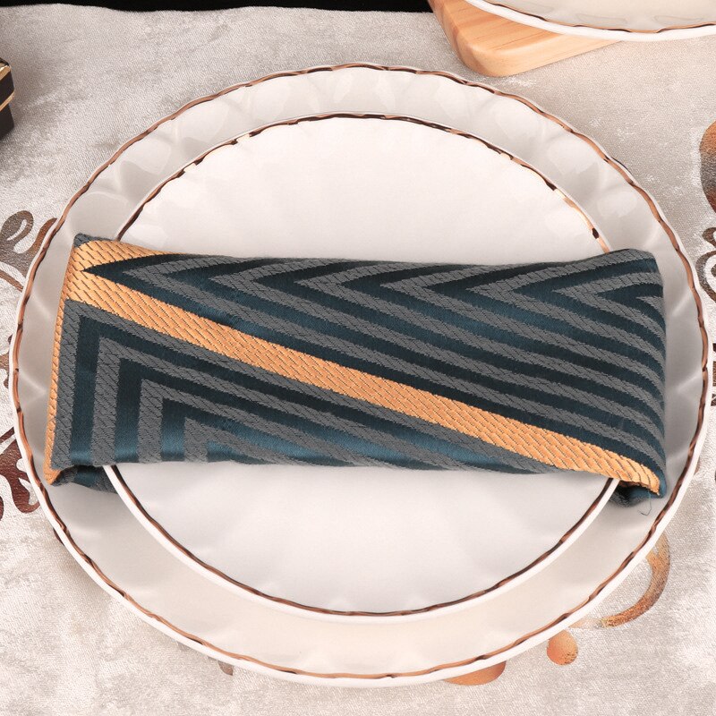 8/10 Inch Gold Edge White Ceramic Dessert Plate Dinnerware Dish Round Tableware Porcelain Tray Luxury Dinner Set