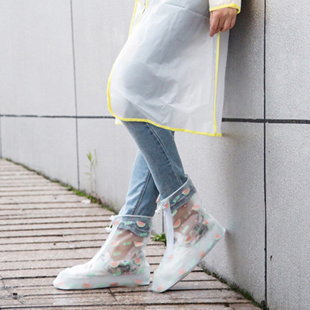 1 paire de couvre-chaussures portables, parapluie et motif de chaussures, protecteur de bottes résistant à l'usure, chaussures antidérapantes imperméables pour le Camping