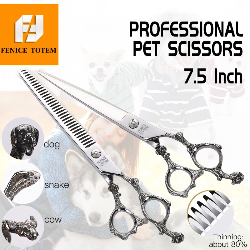 Fenice Totem 7.5 Inch Professionele Hond Grooming Snijden Nagelschaar Zodiac Handvat Japan 440c Roestvrij Staal