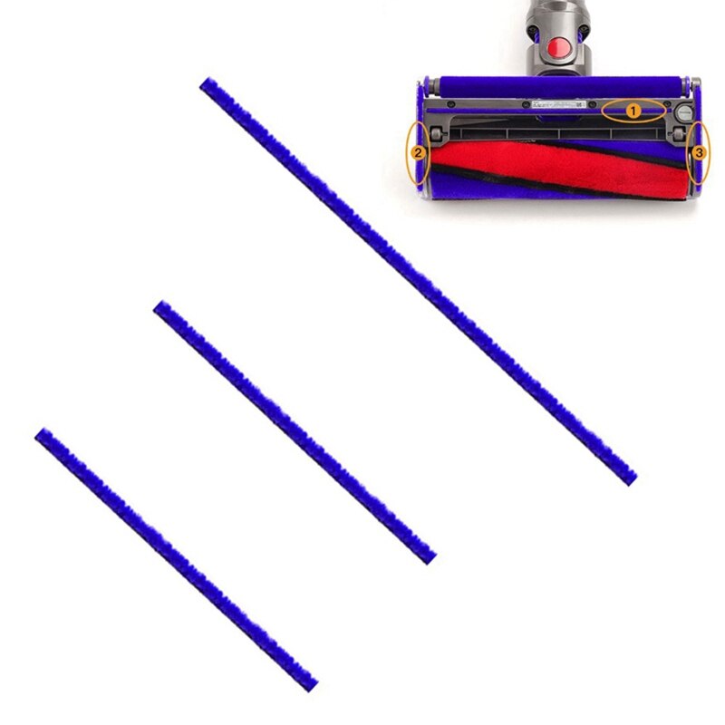 Tiras suaves de felpa para aspiradora Dyson V6, V7, V8, V10 y V11, cabezal de rodillo suave, accesorios de repuesto, 6 uds.