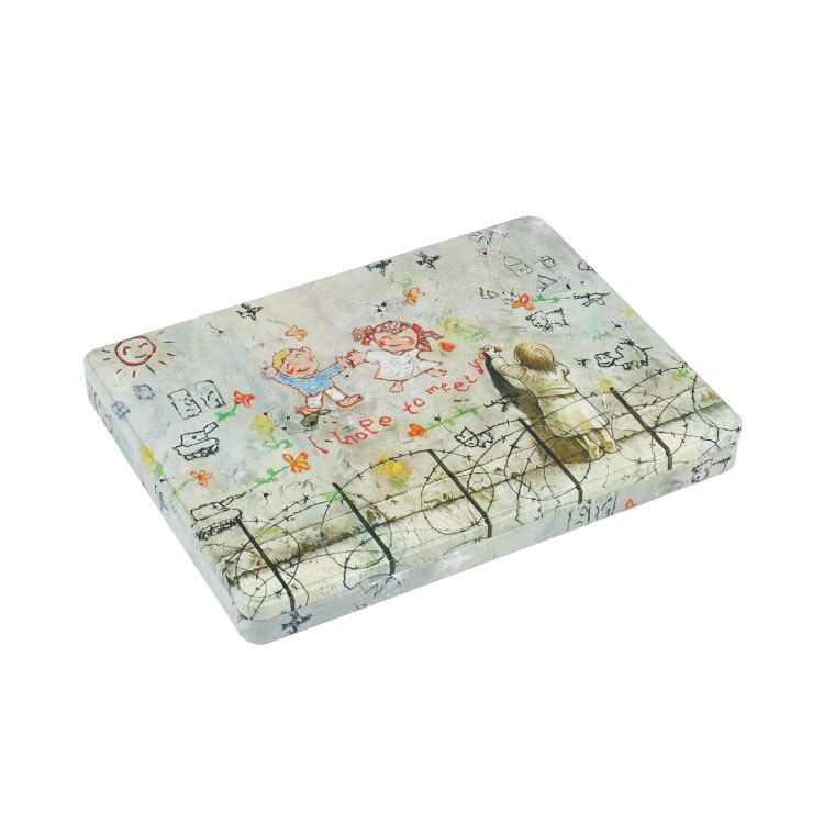 large square exquisite pattern A4 paper dedicated storage iron box file certificate receipt storage finishing box: B-AF-01