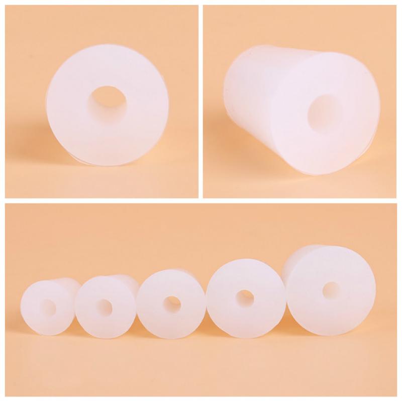 1pchome cerveja vinho rolhas de silicone plug com 8mm buraco para válvula de bloqueio a ar bubbler fermentação válvula de escape silicone borracha plug