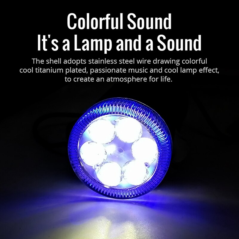 Motorcycle Electric Car Audio Sound System Bluetooth Stereo Speakers Music Player Remote Control With LED Spotlight