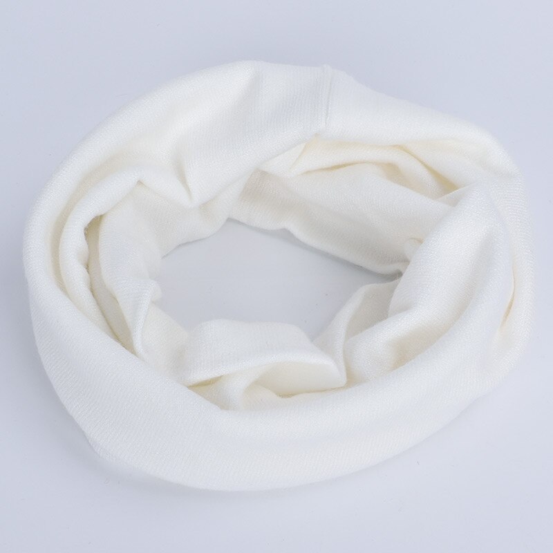 Winter Luxury Cashmere Ladies Scarf Women Solid Color Neck Warmer Ring Scarf Wool Scarves Kerchief Comfortable: White