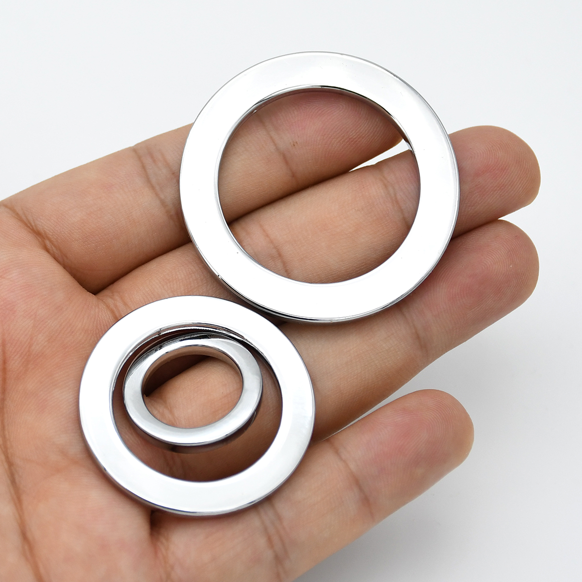 Hebilla circular de alambre plano con anillo redondo de Metal para bricolaje, correas para hombro, mochila, piezas para bolso, correa artesanal de cuero, bolso con cinturón, 4 tamaños, 1 ud.: # 7 / Blanco