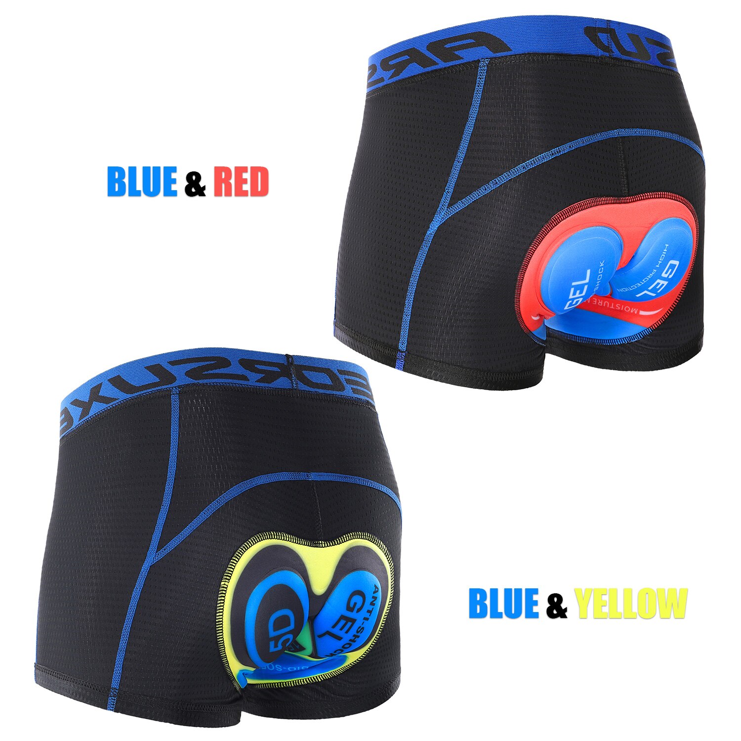 Arsuxeo Cuissard de Cyclisme Hommes Short Sous-Vêtements De Cyclisme Homme Vélo Léger Respirant 5D Rembourré VTT Vélo VÉLO Shorts Cyclisme